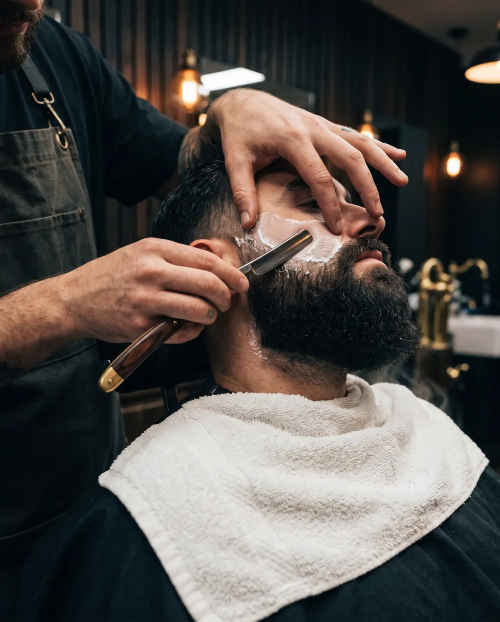 Straight-razor beard shaping